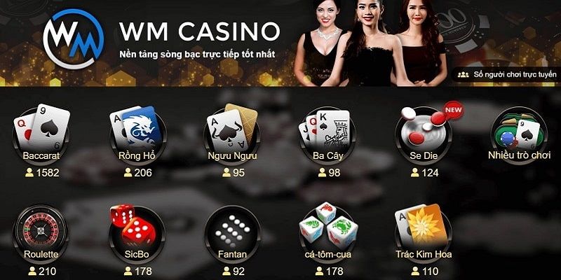 Đồ họa của cổng casino WM ấn tượng